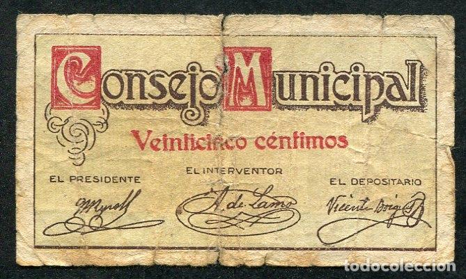Billetes locales: PUEBLA LARGA (Valencia) - 25 Centimos - Foto 1
