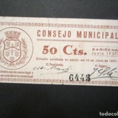 Billetes locales: 50 CÉNTIMOS DE SARIÑENA SIN SERIE-6443