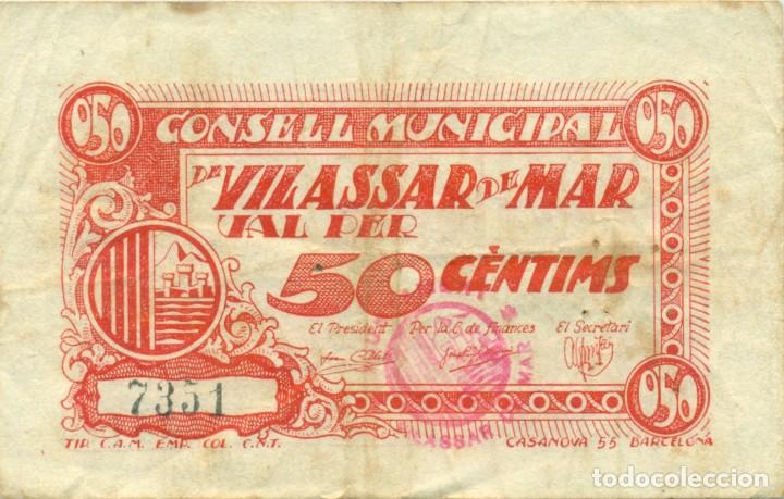 Billetes locales: 50 CTMS. DE VILASSAR DE MAR - Foto 1