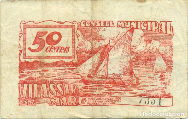 Billetes locales: 50 CTMS. DE VILASSAR DE MAR - Foto 2