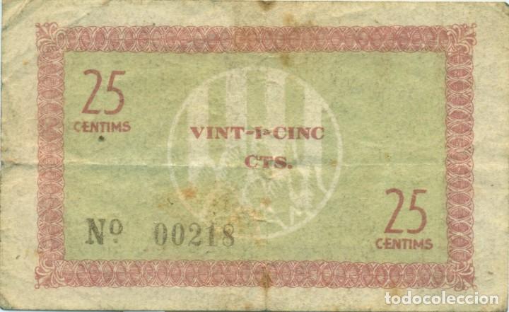 Billetes locales: 25 CTMS. DE CODINES DEL VALLES - Foto 2