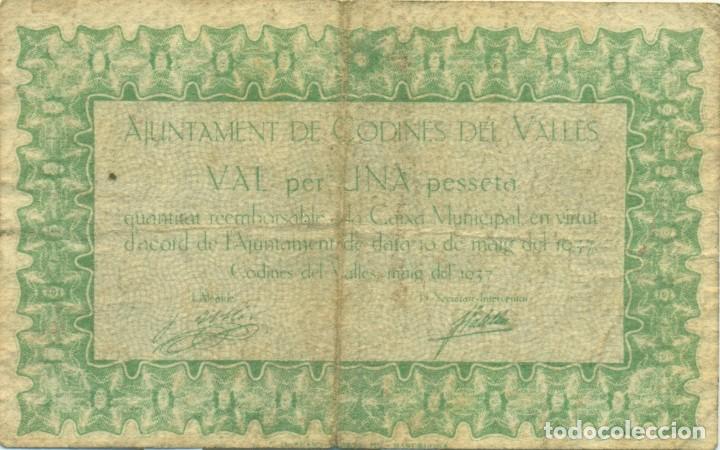 Billetes locales: 1 PTA. DE CODINES DEL VALLES - Foto 1