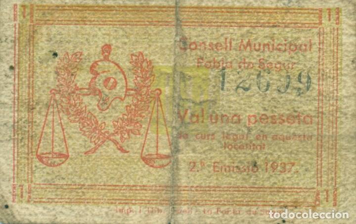 Billetes locales: 1 PTA. DE POBLA DE SEGUR - Foto 1