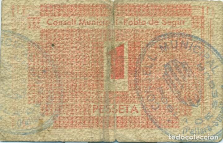 Billetes locales: 1 PTA. DE POBLA DE SEGUR - Foto 2