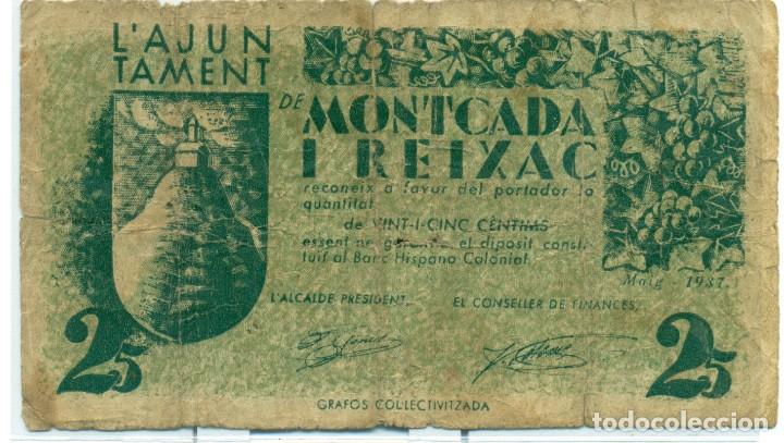 Billetes locales: 25 CTMS DE M,0ONTCADA I REIXAC