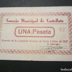Billetes locales: 1 PESETA DE CASTELLOTE (TERUEL)