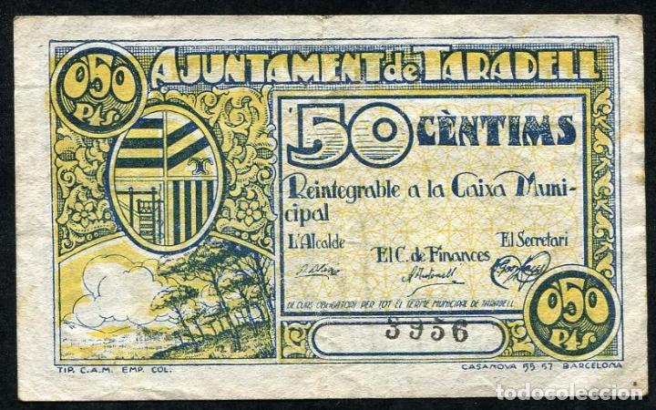 Billetes locales: TARADELL (Barcelona) - 50 Centimos 1937 - Foto 1