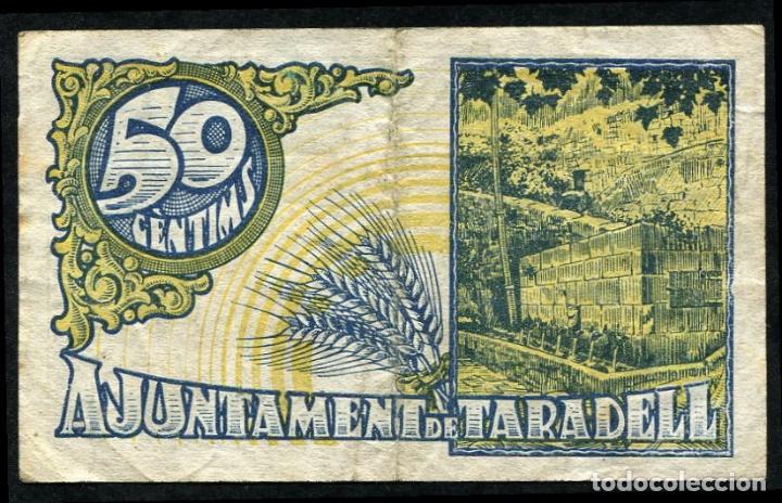 Billetes locales: TARADELL (Barcelona) - 50 Centimos 1937 - Foto 2