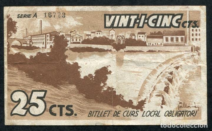Billetes locales: SALLENT (Barcelona) - 25 Centimos 1937 - Foto 2
