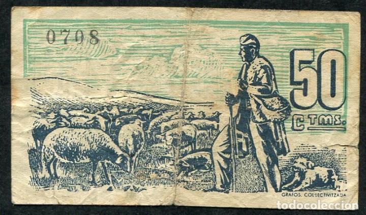 Billetes locales: BORREDA (Barcelona) - 50 Centimos 1937 - Foto 2