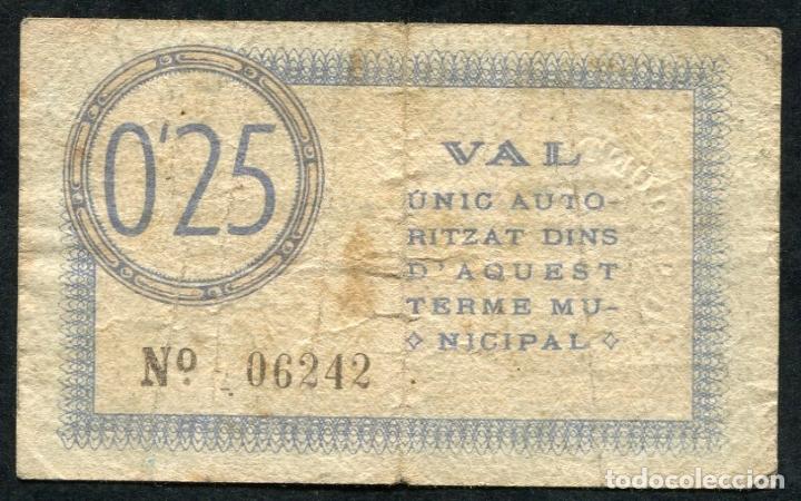 Billetes locales: SURIA (Barcelona) - 25 Centimos 1937 - Foto 2
