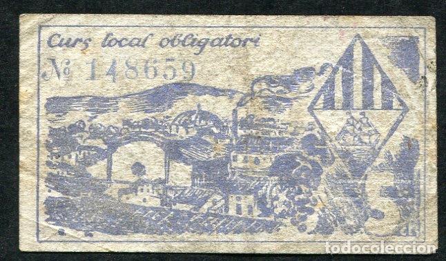 Billetes locales: PREMIA DE MAR (Barcelona) - 5 Centimos 1937 - Foto 2