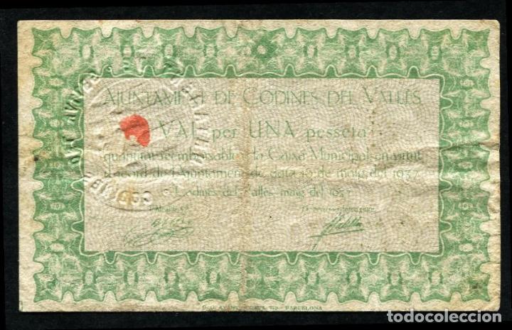 Billetes locales: CODINES DEL VALLES (Barcelona) - 1 Peseta 1937 - Foto 1
