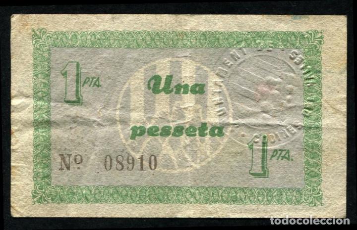 Billetes locales: CODINES DEL VALLES (Barcelona) - 1 Peseta 1937 - Foto 2