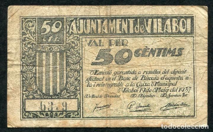 Billetes locales: VILABOI (Barcelona) - 50 Centimos 1937 - Foto 1