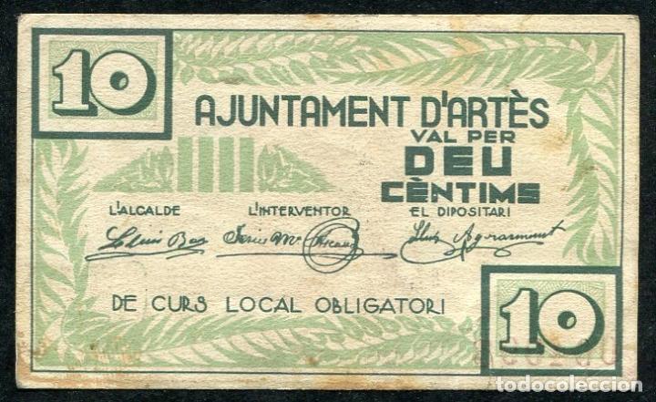 Billetes locales: ARTES (Barcelona) - 10 Centimos 1937 - Foto 1
