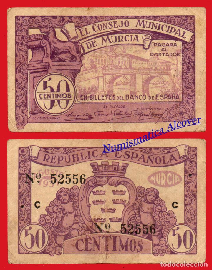 Billetes locales: MURCIA 50 C&eacute;ntimos 1937 - BC - Foto 1