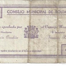 Billetes locales: BILLETE LOCAL GUERRA CIVIL. BOLTAÑA ( HUESCA). 0,25 PESETAS