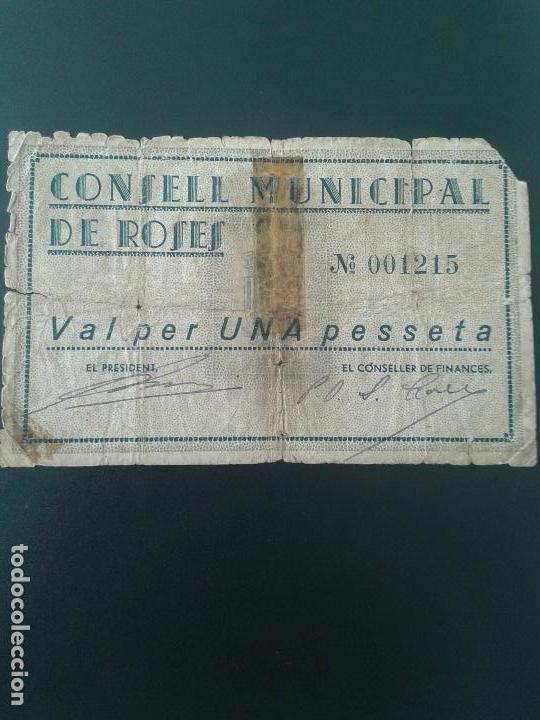 Billetes locales: ROSES 1 PESETA - Foto 1