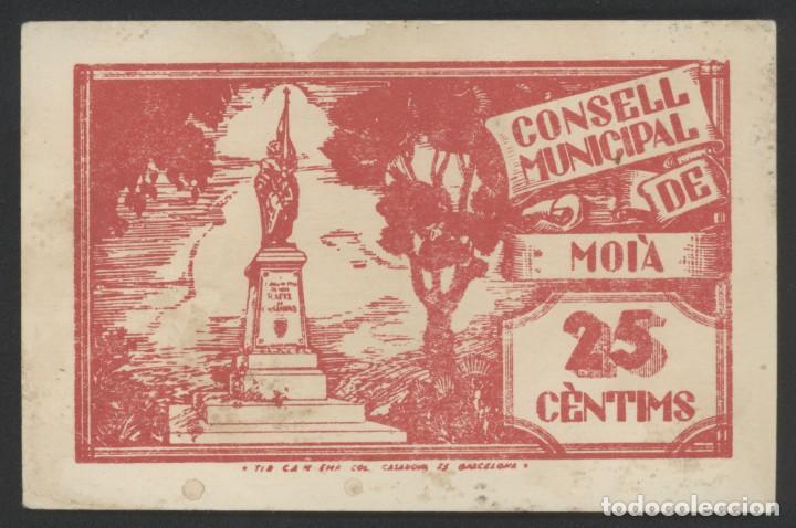 Billetes locales: J.B. BILLETE LOCAL MOI&Agrave; , 25 C&Eacute;NTIMOS - Foto 2