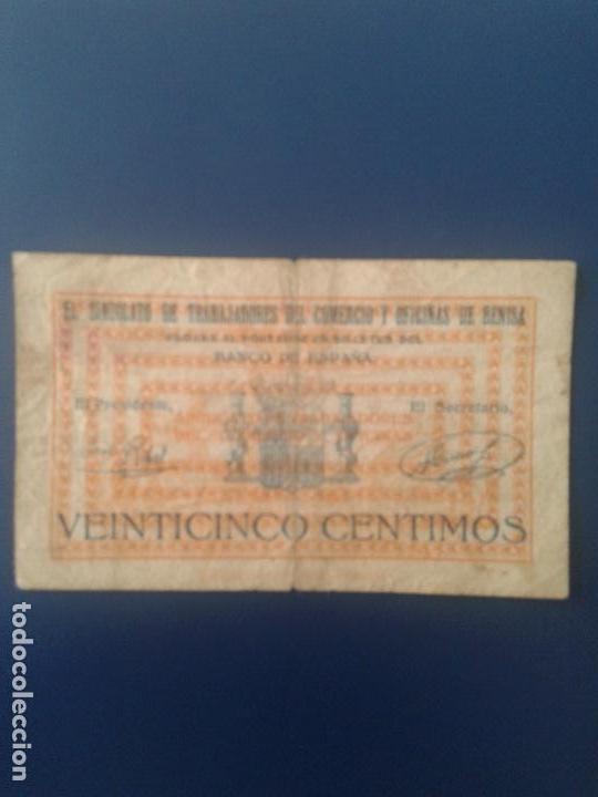 Billetes locales: BENISA 25 CTS (EMISI&Oacute;N MAYO) - Foto 1