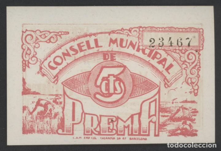 Billetes locales: J.B. BILLETE DE PREMI&Agrave; , 5 C&Eacute;NTIMOS - Foto 2