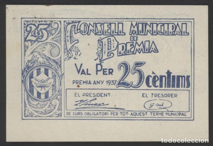 Billetes locales: J.B. BILLETE DE PREMI&Agrave; , 25 C&Eacute;NTIMOS - Foto 1