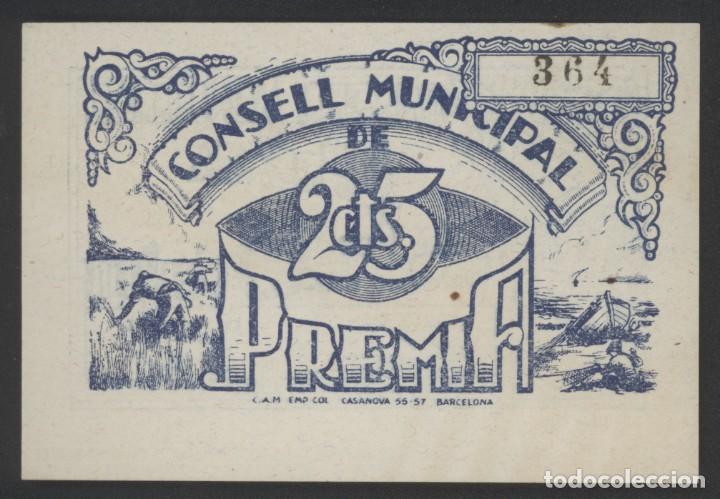 Billetes locales: J.B. BILLETE DE PREMI&Agrave; , 25 C&Eacute;NTIMOS - Foto 2