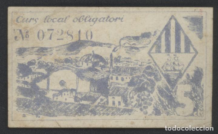 Billetes locales: J.B. BILLETE DE PREMI&Agrave; DE MAR , 5 C&Eacute;NTIMOS - Foto 2