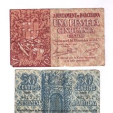 Billetes locales: BARCELONA, 50 CENTIMS , AÑO 1938 . GUERRA CIVIL