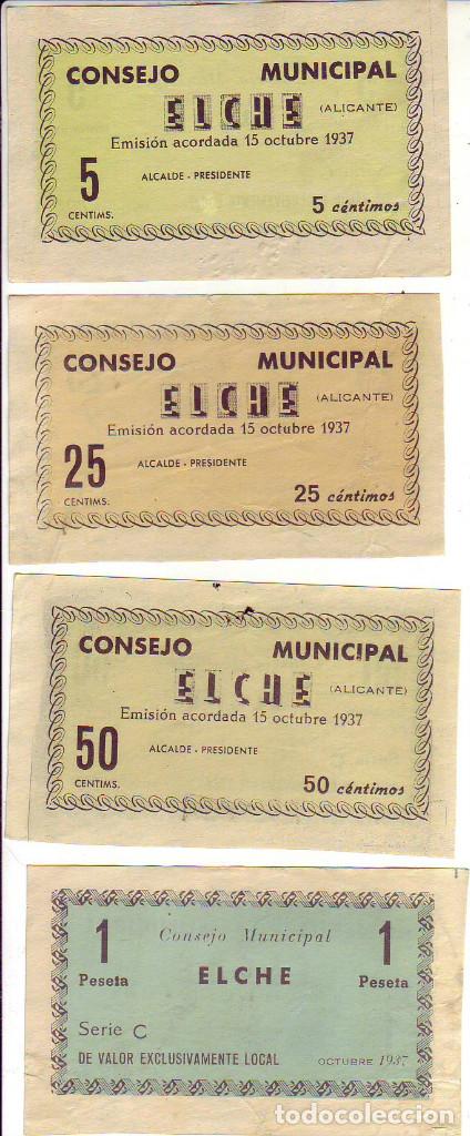 Billetes locales: Consejo Municipal Elche 4 Valores - Foto 1