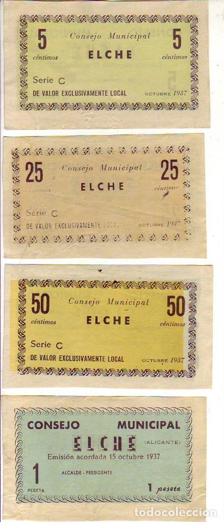 Billetes locales: Consejo Municipal Elche 4 Valores - Foto 2