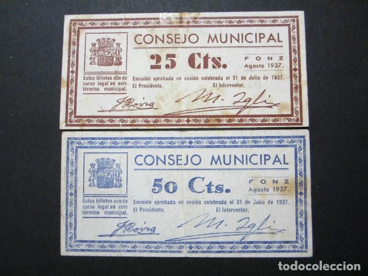 Billetes locales: 25 y 50 c&eacute;ntimos de Fonz (Huesca) - Foto 1