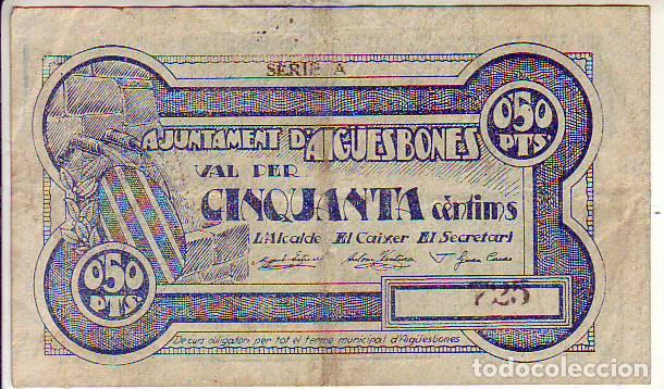 Billetes locales: AYUNTAMENT  D AIGUESBONES - Foto 1