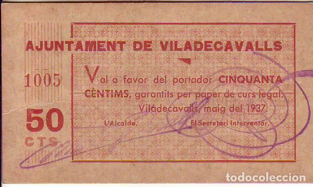 Billetes locales: AYUNTAMENT  DE VILADECAVALLS - Foto 1