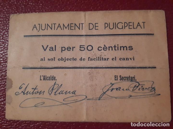 Billetes locales: Billete de Puigpelat - 50 c&eacute;ntimos - Foto 1