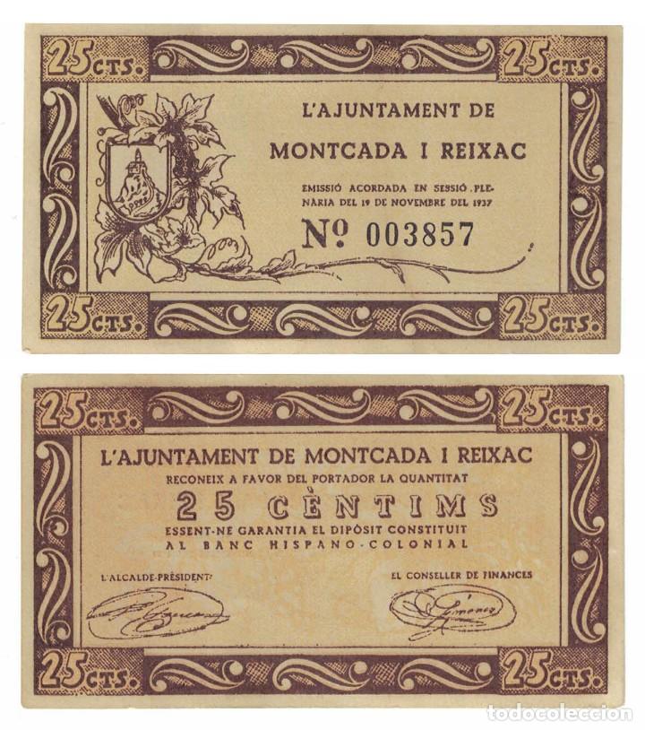 Billetes locales: 25 cèntims 1937 Montcada i Reixac, original - Foto 1 - 196817926