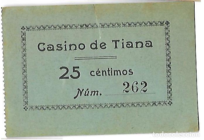Billetes locales: CASINO DE TIANA   ** 25 CENTIMOS ** - Foto 1