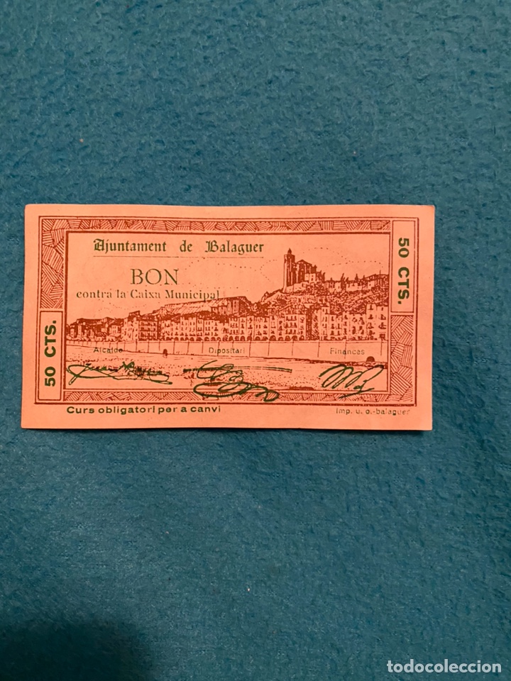 Billetes locales: AJUNTAMENT de balaguer 50 c&eacute;ntimos - Foto 1
