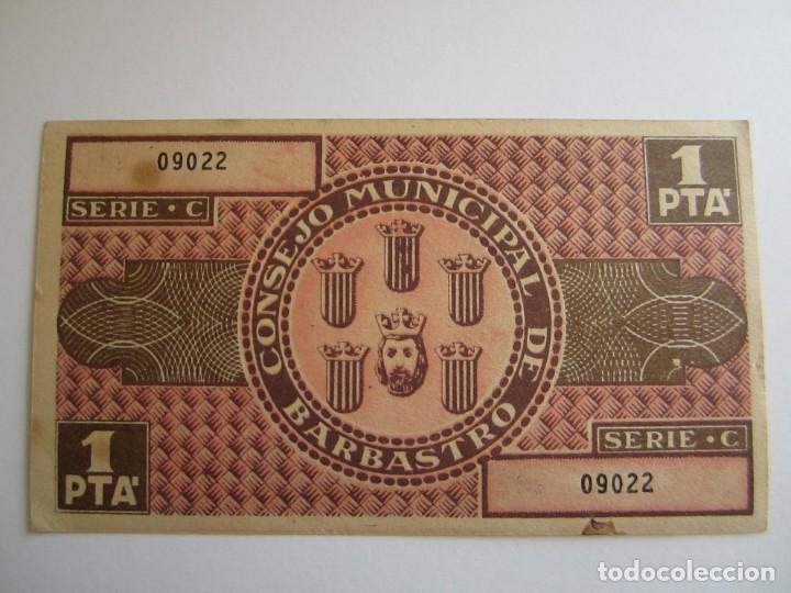 Billetes locales: 1 PESETA DE BARBASTRO - Foto 2