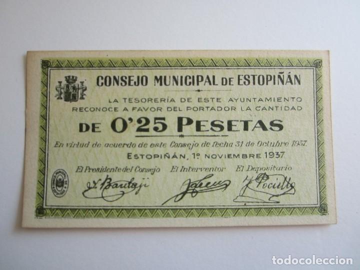 Billetes locales: 25 CENTIMOS DE ESTOPI&Ntilde;AN (HUESCA) S.C - Foto 1