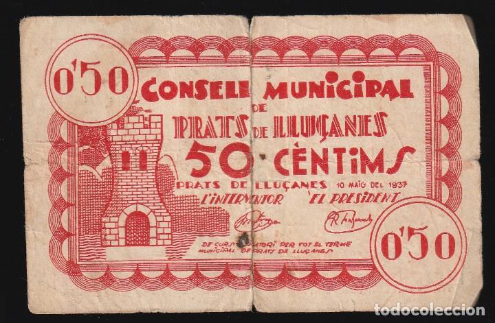 Billetes locales: Prats de Llu&ccedil;anes (Barcelona) 50 c&eacute;ntimos - Foto 1