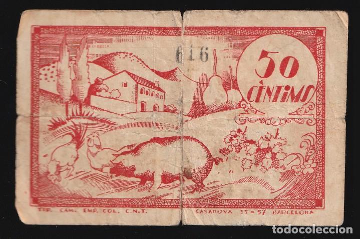 Billetes locales: Prats de Llu&ccedil;anes (Barcelona) 50 c&eacute;ntimos - Foto 2