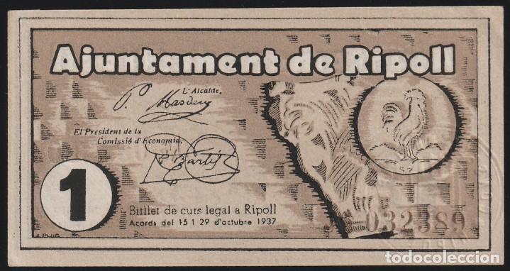 Billetes locales: Ripoll (Gerona) 1 peseta - Foto 1