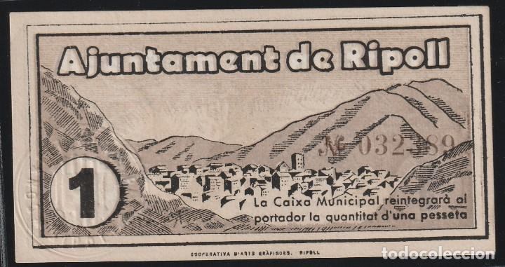 Billetes locales: Ripoll (Gerona) 1 peseta - Foto 2