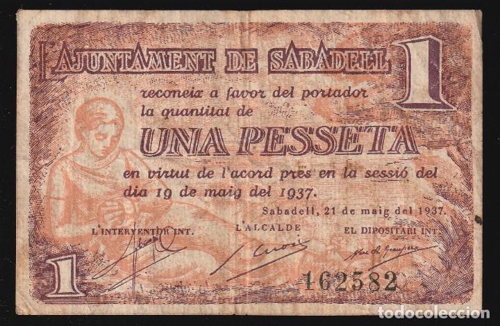 Billetes locales: Sabadell (Barcelona) 1 peseta - Foto 1