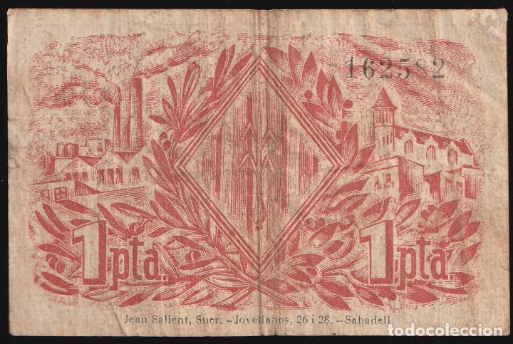 Billetes locales: Sabadell (Barcelona) 1 peseta - Foto 2