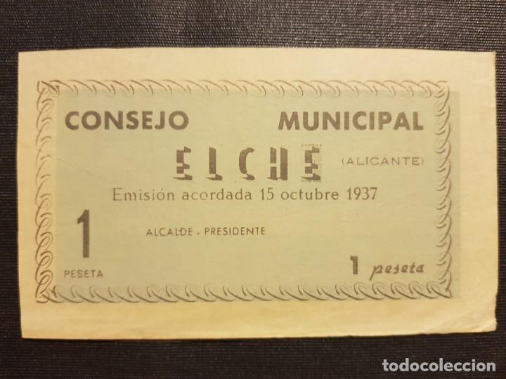 Billetes locales: 1937, 1 peseta, Elche - Foto 1