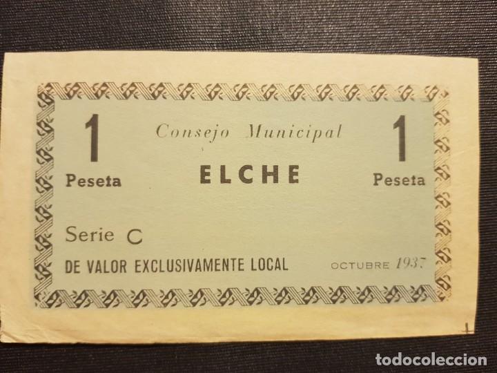 Billetes locales: 1937, 1 peseta, Elche - Foto 5