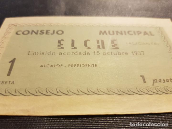 Billetes locales: 1937, 1 peseta, Elche - Foto 9